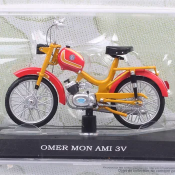 1:18 Skaala Atlas Mini Vintage Oomer Mon Ami 3V 50cc Mopeed Mootorratas Diecasts & Mänguasi Sõidukite Mudel Jalgratta Suveniiride Oranž Punane