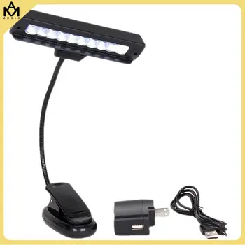10 LED Clip-Kitarr Klaver Muusika kuulamise Tabel Öösel Tuled Paindlik Lugemise Raamat Light USB Laetav Akuga Lamp