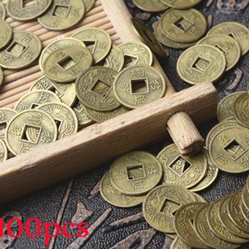 100 Tk Antiiksed Mündid, Käsitöö Feng Shui Münte Vana-Hiina I Ching Münte Tervise Rikkuse Võlu