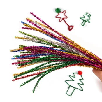 100tk/palju 30cm Pikk Glitter Šenill Varred Toru Koristajad Lapsed Mänguasjad DIY Käsitöö Materjalid Loominguline Lapsed Harivad Mänguasjad