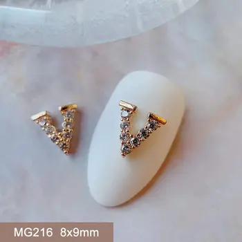 10tk MG216 Täht Tähestikus V Sulam, Tsirkoon Kristallid, Kivid Jewelry Nail Art Kaunistused Küüned Tarvikud Võlusid Tarvikud
