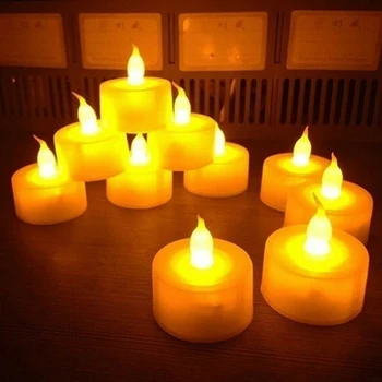 12/24 Tk Flameless LED Küünlad Pulm Festival Küünlad Kodu Kaunistamiseks Hubisev Lambi Aku Jõul Öösel Tuled