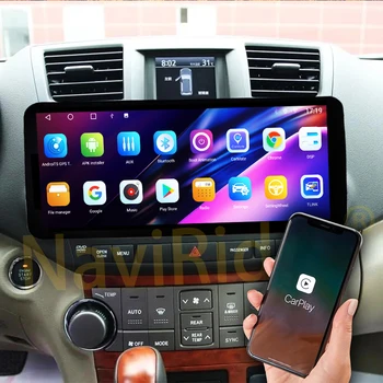 12.3 inch 1920*720 Ekraaniga Android 12 Auto stereoraadio Toyota Highlander 2007 - 2013 Multimeedia Video Mängija, Navigatsiooni GPS