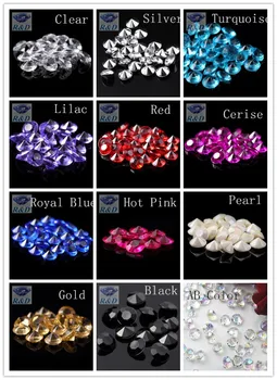 15 Värvid Laos 200pcs/palju 10mm ( 4Carat ) Akrüül Teemant Pulm Teenetemärgi Konfetit Akrüül Tabel Hajumine Teemandid