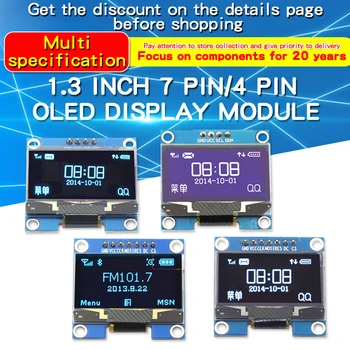 1TK 1.3 Tolline OLED-Ekraan Moodul Valge Sinine 128X64 SPI IIC I2C Suhelda Värviline LCD LED Ekraan Moodul 1.3