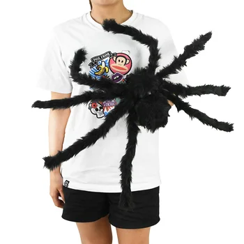 1tk Halloween Teenetemärgi Võltsitud Must Palus Spider Õudus Rekvisiidid Kids Mänguasi Kummitab Maja Halloween Pool Kodus Ripub Decor