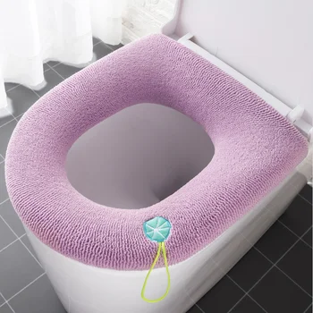 1tk talvel soe universaalne wc-istme kate pestav vannitoa tarvikud, v.a silmkoelised värviga O-kujuline wc-istme kate