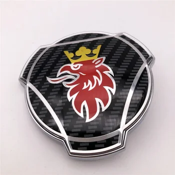 1tk Uus Kohandatud Süsinik-Stiilis Triibuline Disain Griffin 80mm Veoauto Ees Grill, Iluvõre Kapuuts Embleem Logo 1401610