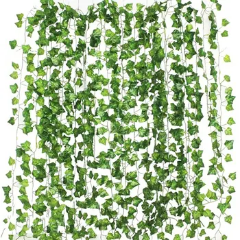 2.2-2.4 m Kunstlik Jäta Vanik Võltsitud Rohelised Lehed Viinapuu Luuderohi Kunstlik Taim Seina Riputamise Vanik Pulmapidu Kodu Aed Decor