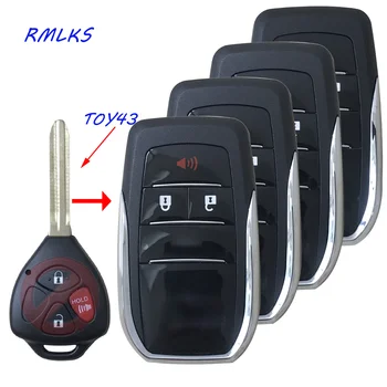 2/3/4 Nupud Uuendatud Flip Remote Key Juhul, Toyota, Avlon Crown Corolla RAV4 Camry Reiz Yaris Prado Key Shell Toy43