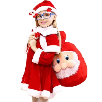 2 4 6 8 10 Aasta Jõulud Kostüüm Poisid Tüdrukud Santa Claus Punane Kleit Koos Varjatud Cosplay Lapsed Laste Riided Tüdruku Riided
