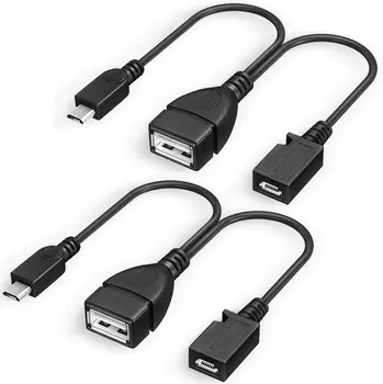 (2 Pack) 2 in 1 OTG Kaabel TV Kinni toitejuhe USB-A Tüüpi Naine Mikro-USB-Mees ja Naine sobivad Ka