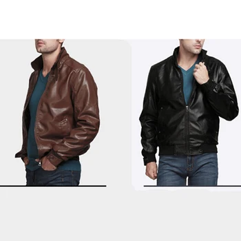 2019 mootorratta Must faux nahast jakk meestele meeste nahktagi jaqueta de couro masculina riided mens nahast mantlid