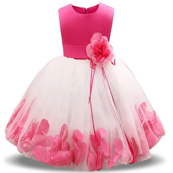 2021 Tüdrukud Roosi Kroonleht Hem Armas Printsess Lilleline Kleit Lapsed, Jõulud Kleidid Tüdruk Pulm, Sünnipäev Vestidos Pool Kleit 4-10Y