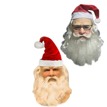 2022 Jõulud Jõuluvana Valge Juuksed, Habe, Prillid Jõuluvana Maski Headdress Vanaisa Lateksist Mask Santa Claus Tulemuslikkuse Rekvisiidid