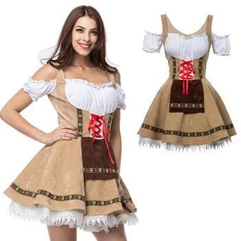 2022 Naiste Oktoberfest Neiu Cosplay Kostüüm saksa Traditsiooniline Festival Olkaimeton Pleisse Kleit Õlu Tüdruk Kostüüm
