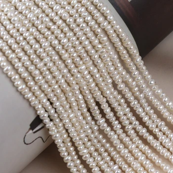 (20cm)2.5-3mm Valge Leib Rant Pärl String Helmed Magevee Kultiveeritud Pärl Teha Ehteid DIY pooltooted Kaelakee Kõrvarõngas