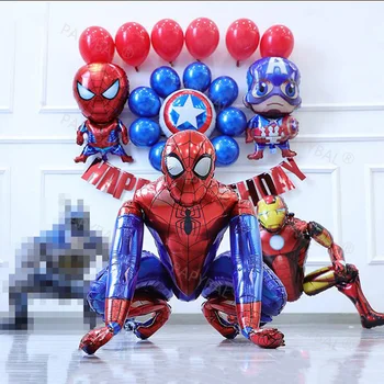 22pcs Spiderman Foolium Õhupallid Set Ironman 3 SuperHeros Punane Sinine Lateks Pearl Õhupalli Sünnipäeva Baby Shower Pool Decor Kingitus