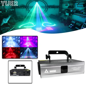 2W, 3W Värviline Laser Valgus Muster Scan Mõju Laser Projektor DMX512 Muusika Kontrolli DJ Disco Etapp Lepinguosalise Sise-Baar