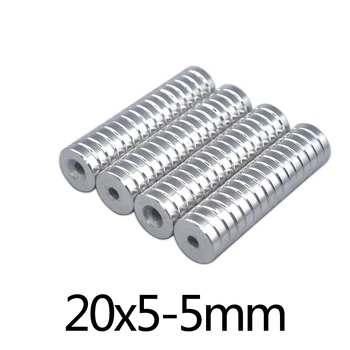 2~150PCS 20x5-5mm N35 Alaealine Super Võimas Magnet 20*5 mm Ava 5mm Ring Peitpeakruvi Neodüüm Magnet Ketas Magnetid 20*5-5mm