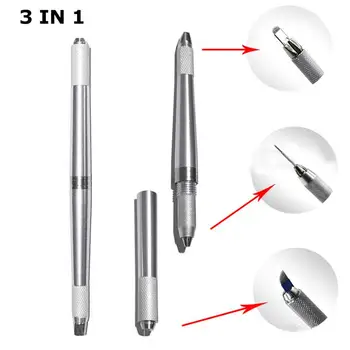 3 1. Professionaalne Kulmude Tätoveering Pen Tebori Microblading Pen Alaline Meik Masin Silve Käsitsi 3D Tebori Munsu Tööriist