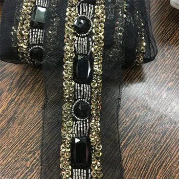 3,5 cm lai Kõrge kvaliteediga must võre beaded pits sisekujundus krae/mansett/vöö küünte diy beads krae riided tarvikud
