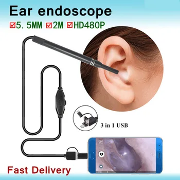 3 in 1 Endoscope kaamera otoscope, kõrva puhastus komplekt meditsiini hambaork, earwax eemaldamise tööriist kõrva reguleerimisala kõrva vaha eemaldamise tööriist