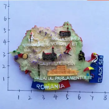 3D-Käsitsi maalitud Kaart Rumeenia Musta Mere Külmkapp Magnet Turistidele Suveniiride