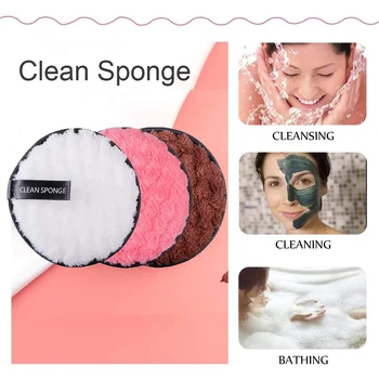 3tk Näo Koorija Pehme Microfiber Puhastus Nägu Sponge Pestav & Korduvkasutatavad Puhastada Võsast Mustuse & Makeup Remover