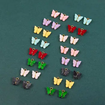 4-10tk Mitmevärviline Akrüül Butterfly Pendant Võlu Komplekt Ehete Tegemise DIY Kõrvarõngad Kaelakeed Käevõrud Käsitöö Tarvikud