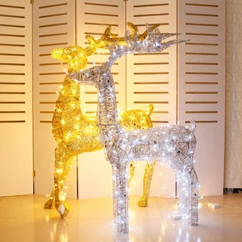 40cm Jõulud Deer Ostukorvi Kaunistused Kuld Põhjapõdrad Saani Jõulud Kaunistused Koju Xmas Kingitused uusaasta Pool Decor Noel 2021