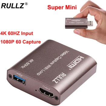 4K 60Hz USB 3.0 2.0 HDMI Video Capture Card TV Loop Väljund U3 1080P 60fps Mängu Salvestamine Plaat Live Streaming Kast PS4 Kaamera
