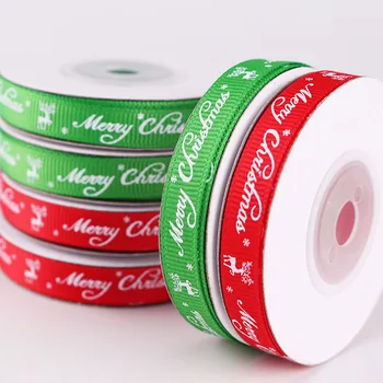 5Yards/Rull Roheline/Punane parima kvaliteediga Jõulud Teema Poole Rippus Decor DIY Käsitöö Kingitus Pakend Käsitöö Lindid Asjade 10 mm