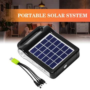 6V päikesepaneel Toide USB Laadija Ladustamise Generaator Home Süsteemi, Kit Laetav 9W 2400mAh Kaasaskantav ABS Solar Generator System