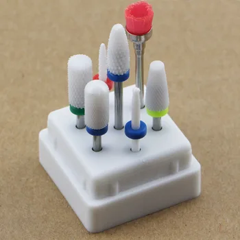 7 Tk Keraamiline Nail Drill Bits Komplekt Akrüül-Box Milling Cutter Maniküür Masin Tarvikud, Elektrilised küüneviilid Nail Art Tool