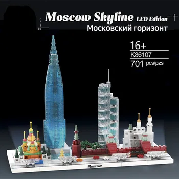 701Pcs Mini vene Arhitektuur Moskva Skyline Block Set DIY Linn, Orientiir Kes Hoone Telliskivi Mänguasi Lastele