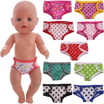 8 Värvi Laine Punkti Aluspüksid Baby New Born Riided 43 cm 18 Tolline Ameerika Mannekeeni Tüdruk Mänguasi Beebi Nuku Riideid Põlvkonna