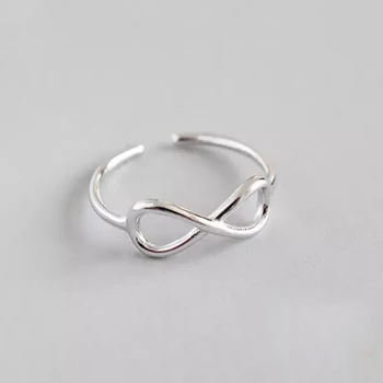 925 Sterling Hõbe Infinity Ringi Igavik Avatud Ring Võlusid Parim Sõber, Kingitus Lõputu Armastuse Sümbol Mood Rõngad, Naiste ehted