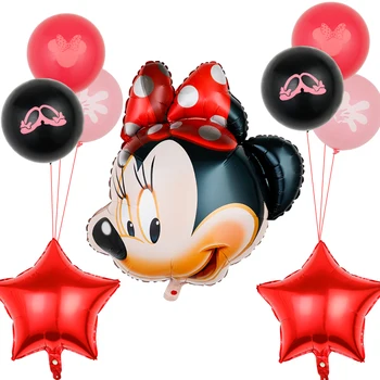 9pcs/komplekt Disney Minnie Mickey Mouse Pea Sünnipäeva Teenetemärgi Alumiinium Foolium Õhupalli Kaasamine Pulm Baby Shower Globos