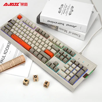 Ajazz ak510 chocolate cherry mehaaniline klaviatuur kirss telg mäng office 104 klahvi, retro mehaaniline klaviatuur on kaks värvi SA pall kork