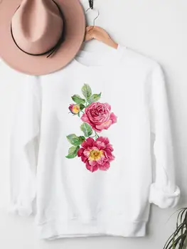 Akvarell Lille Õie Riided Fashion Sügisel Langevad Kevadel Daamid Naised Naiste Riided Graafiline Pulloverid, Sviitrid Prindi