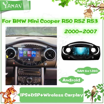 Android autoraadio BMW Mini Cooper R50, R52, R53 2000-2007 GPS Navigation Auto makki Mms MP3 Mängija koos Carplay