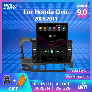 Android10 Auto stereoraadio Honda Civic 8 2006-2011 Multimeedia Video Mängija, Navigatsiooni GPS 2Din 4G WiFi Audio Autodele NR DVD