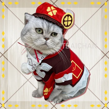 Anime Genshin Mõju Klee Väike Kass Loli Riided Mantel, Sall, Müts Ühtsed Cosplay Kostüüm Fotograafia Rekvisiidid Koer Lemmikloomatarbed