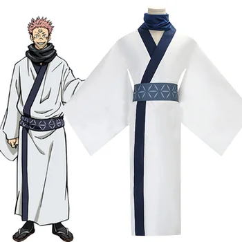 Anime Jujutsu Kaisen Cosplay Kostüüm Ryomen Sukuna Kostüüm Valge Kimono Joped Komplekt