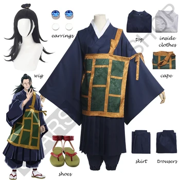 Anime Jujutsu Kaisen Cosplay Kostüümid Geto Suguru Cosplay Koolivormid Mehed Naised Sinine Jaapani Kimono Halloweeni Karneval Ülikond