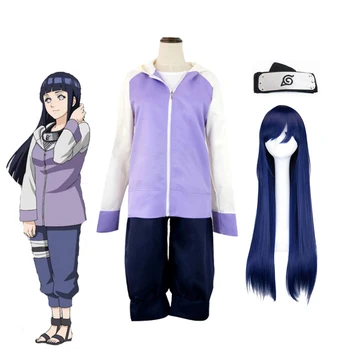 Anime riided Shippuden Põlvkonna Hyuga Hinata Cosplay Kostüümid Tüdruk kostüüm Jakk, Püksid Parukas Tarvikud Kooli ühtne