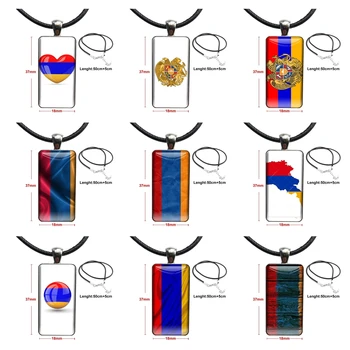 Armeenia Lipu Lemmik Naiste Poole Vintage Ehted Terasest Kaetud Klaas Kivi Ümber Choker Pikk Ripats, Ristküliku Kaelakee