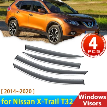 Auto Aknad Visiirid jaoks Nissan X-Trail X Koolitusele XTrail T32 Petturitest 3 2014. Aastal~2020 Tarvikud sadevee ärajuhtimise kanalid Vihma Kulmu Valvurid päikesesirm