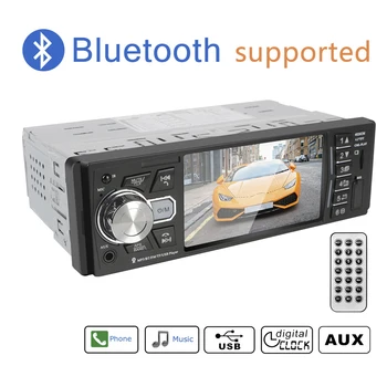 Autoraadio Bluetooth-4.2 Stereo Audio Video Player MP5 1 Din 4.1 Tolline Auto Parts ISO Remote Mitmevärviline Valgustus TF) ja USB Laadimine